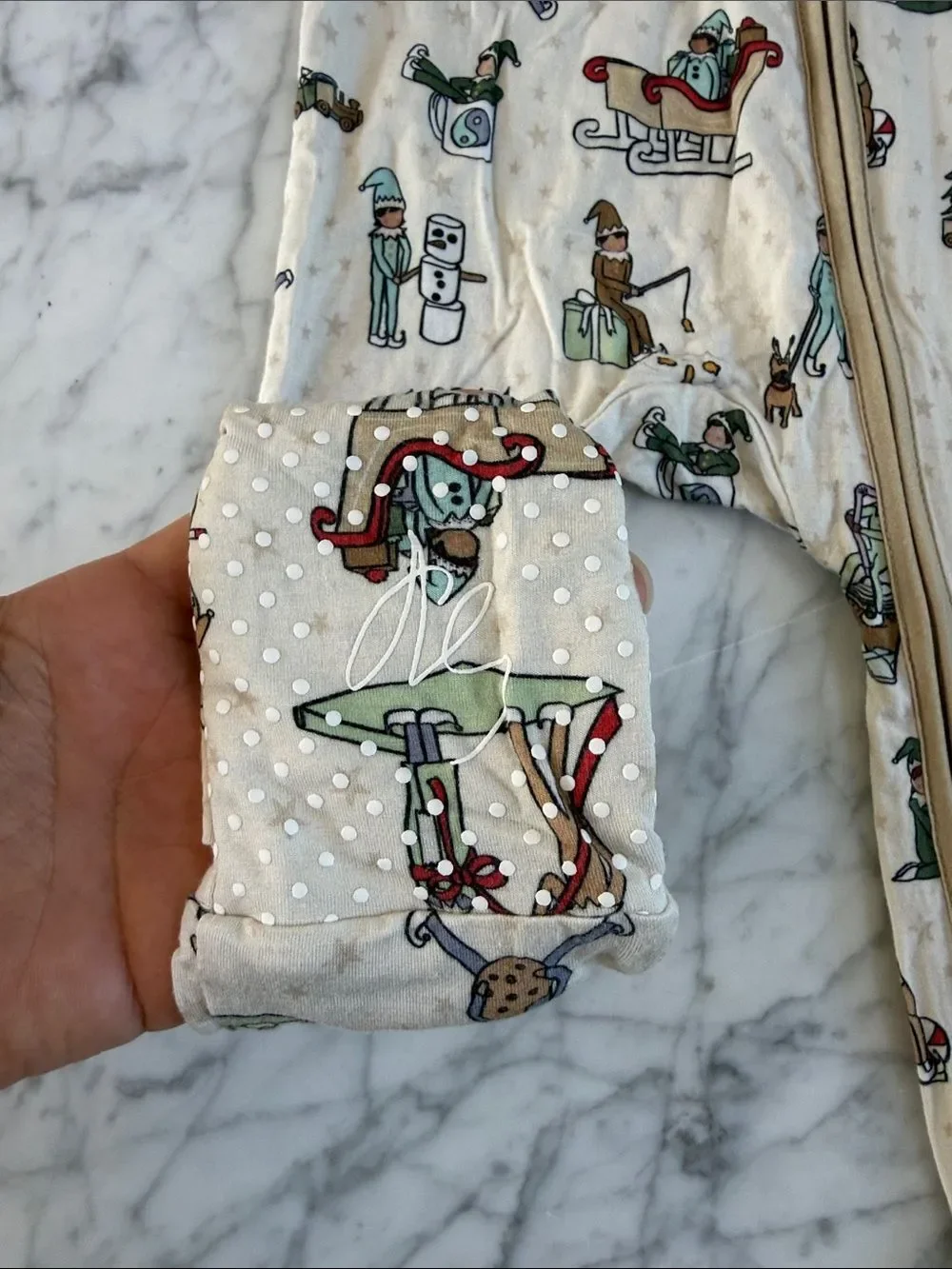 Sweet P Baby Christmas pajama Elf on the Shelf Sz 12-18 Mo NWOT Bamboo
